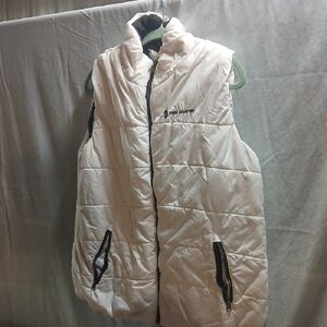 White Puffer Vest with Black Accents
